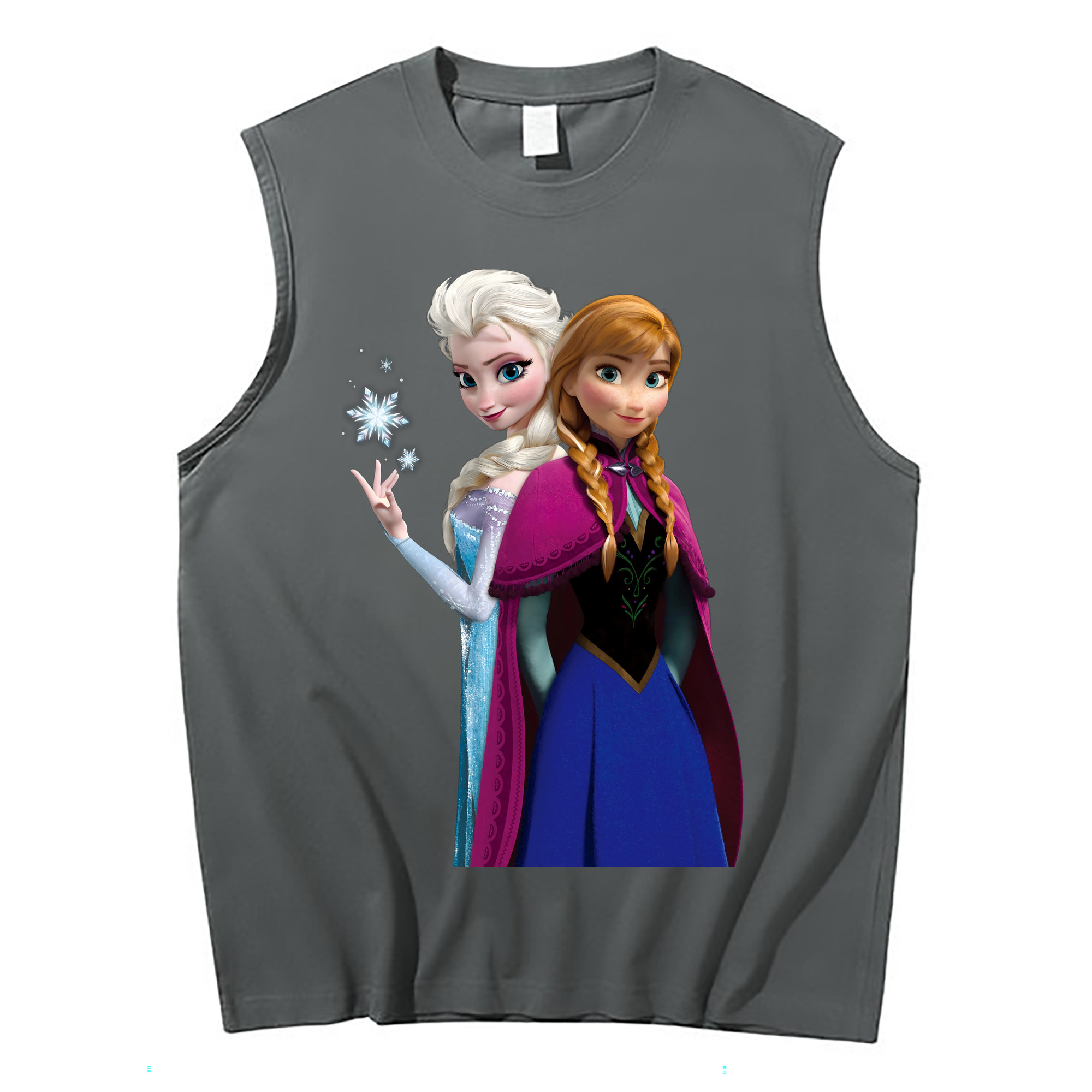 （画像用） アナと雪の女王 アンナ エルサ Frozen Anna Elsa コットン100％タンクトップ（フロントプリント）